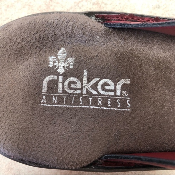 Rieker Antistress Sandals W/Velcro Strap Tooled Leather Design Size 38 (7.5 US) - Picture 9 of 11